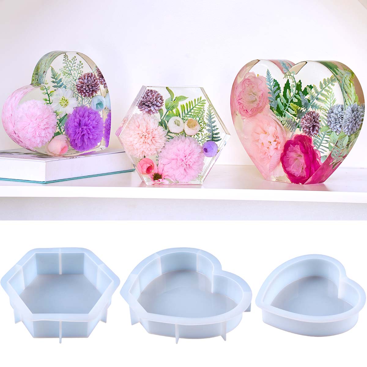 Resin Art Mould - قالب سيليكون كبير على شكل قلب
