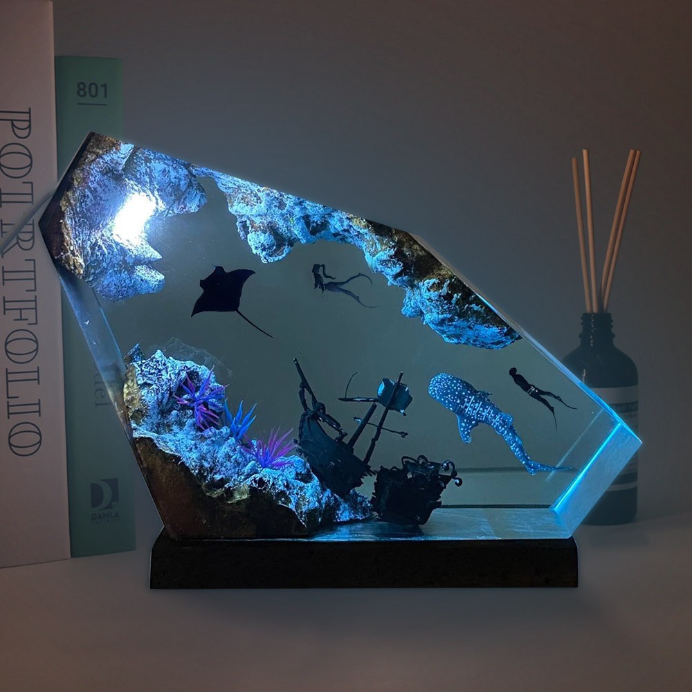 Resin Art Design For Wedding - الراتنج البحري الخشب الفن الانارة تصميم