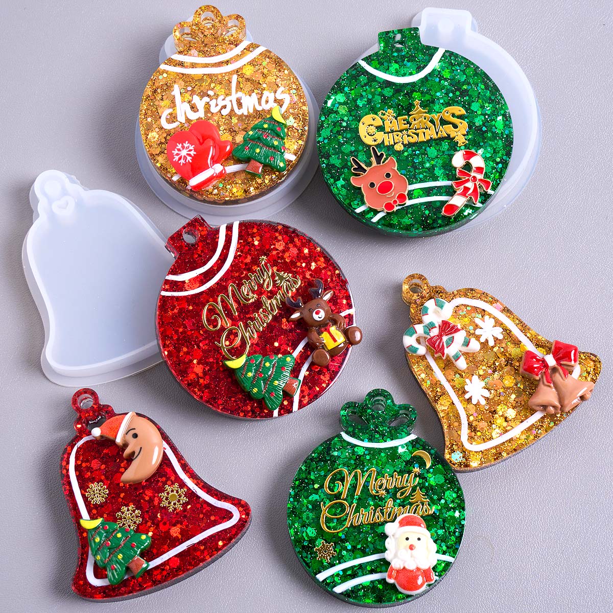Resin Art Mould - عيد الميلاد علامة قلادة قالب من