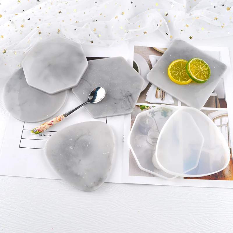 Resin Art Table - متعدد نمط هندسي كوستر قالب مثلث