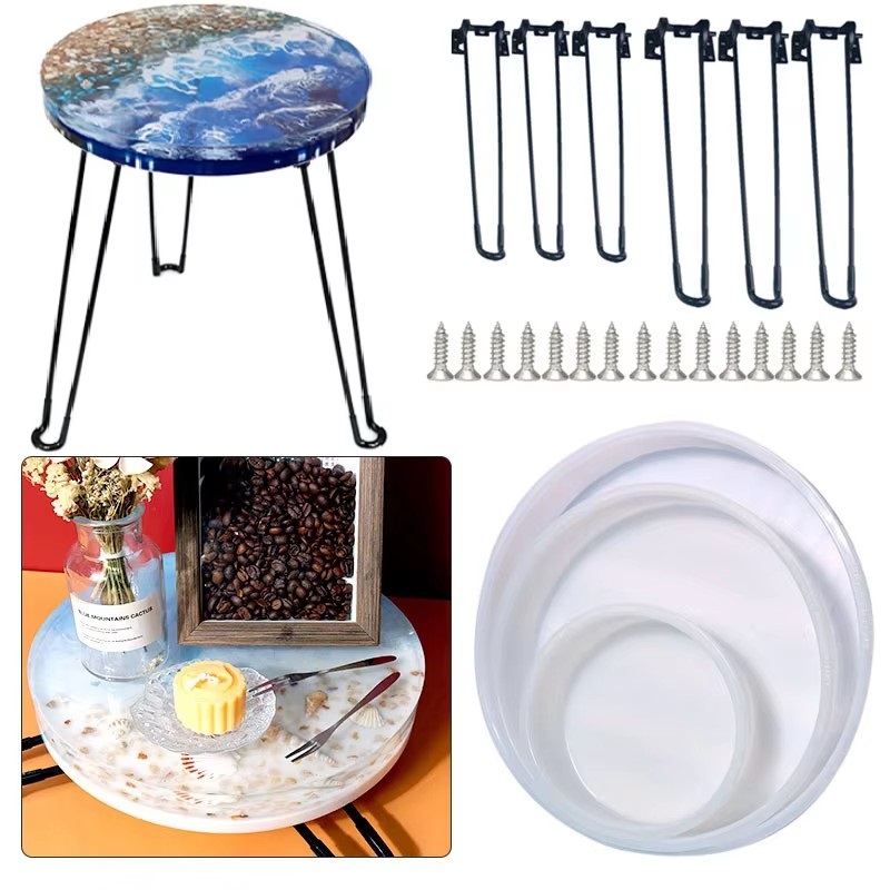 Resin Art Table - صينية مستديرة كبيرة UV الراتنج قالب