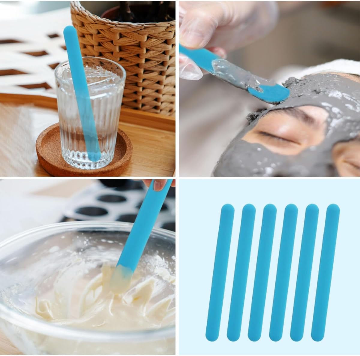 Resin Art Tool Kit - 4 قطع من أعواد التحريك السيليكونية،