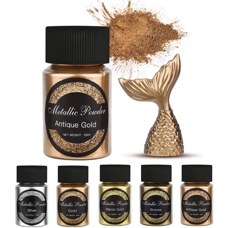 Pearl Powder Resin - 20 مللي لامع لامع الذهب والفضة