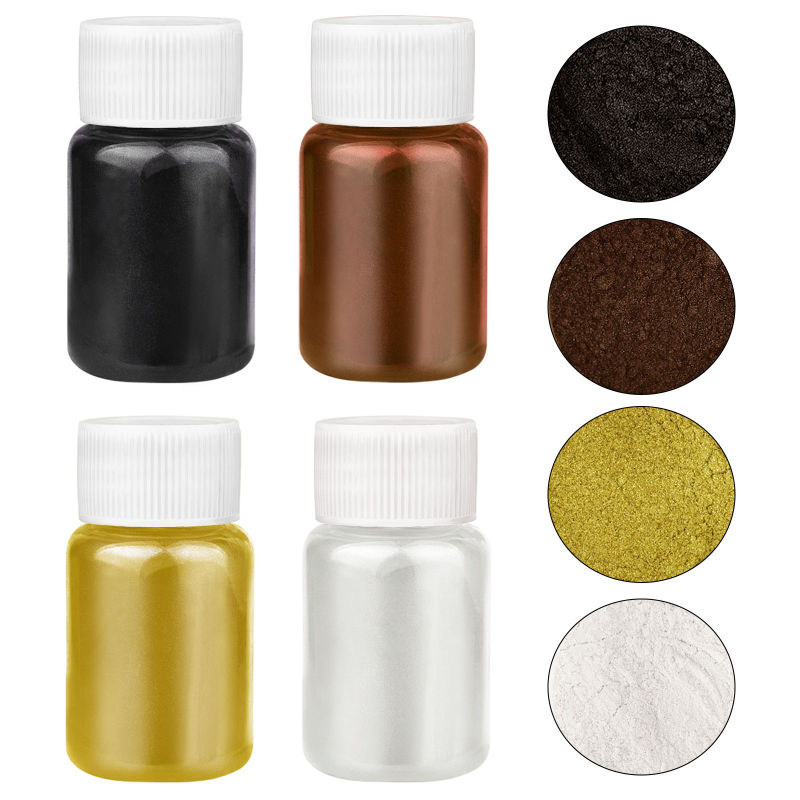 مجموعة من 4 ألوان من مسحوق الل - مراجعة Pearl Powder Resin وسعره