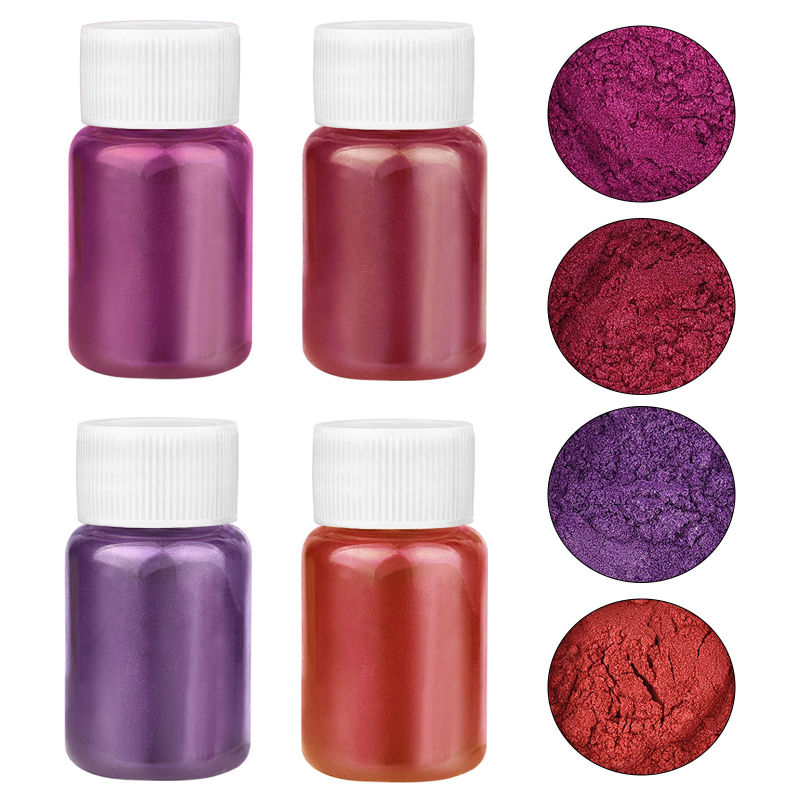 مجموعة من 4 ألوان من مسحوق الل - مراجعة Pearl Powder Resin وسعره