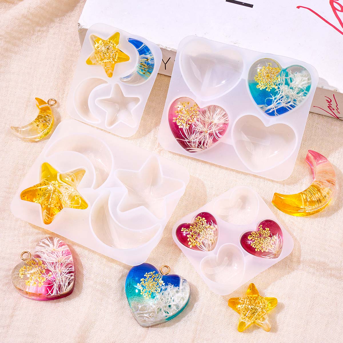 قالب سيليكون على شكل قلب ونجمة - مراجعة Resin Art Acrylic وسعره