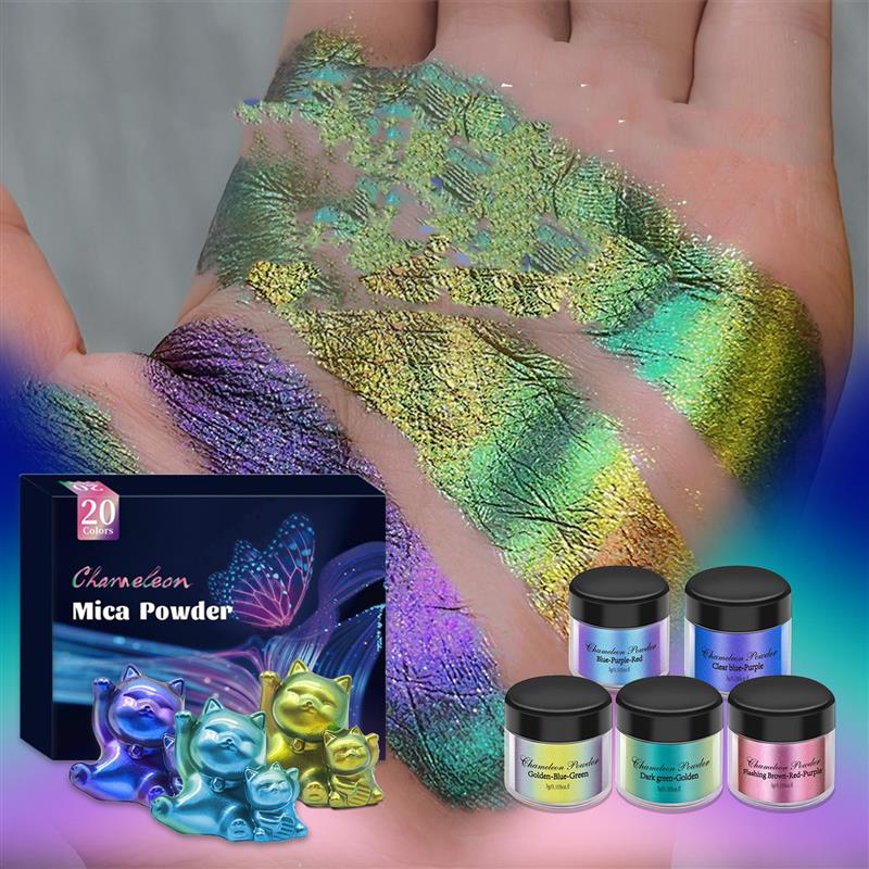 مسحوق الميكا الحرباء لفن الأظا - مراجعة Pearl Powder Resin وسعره
