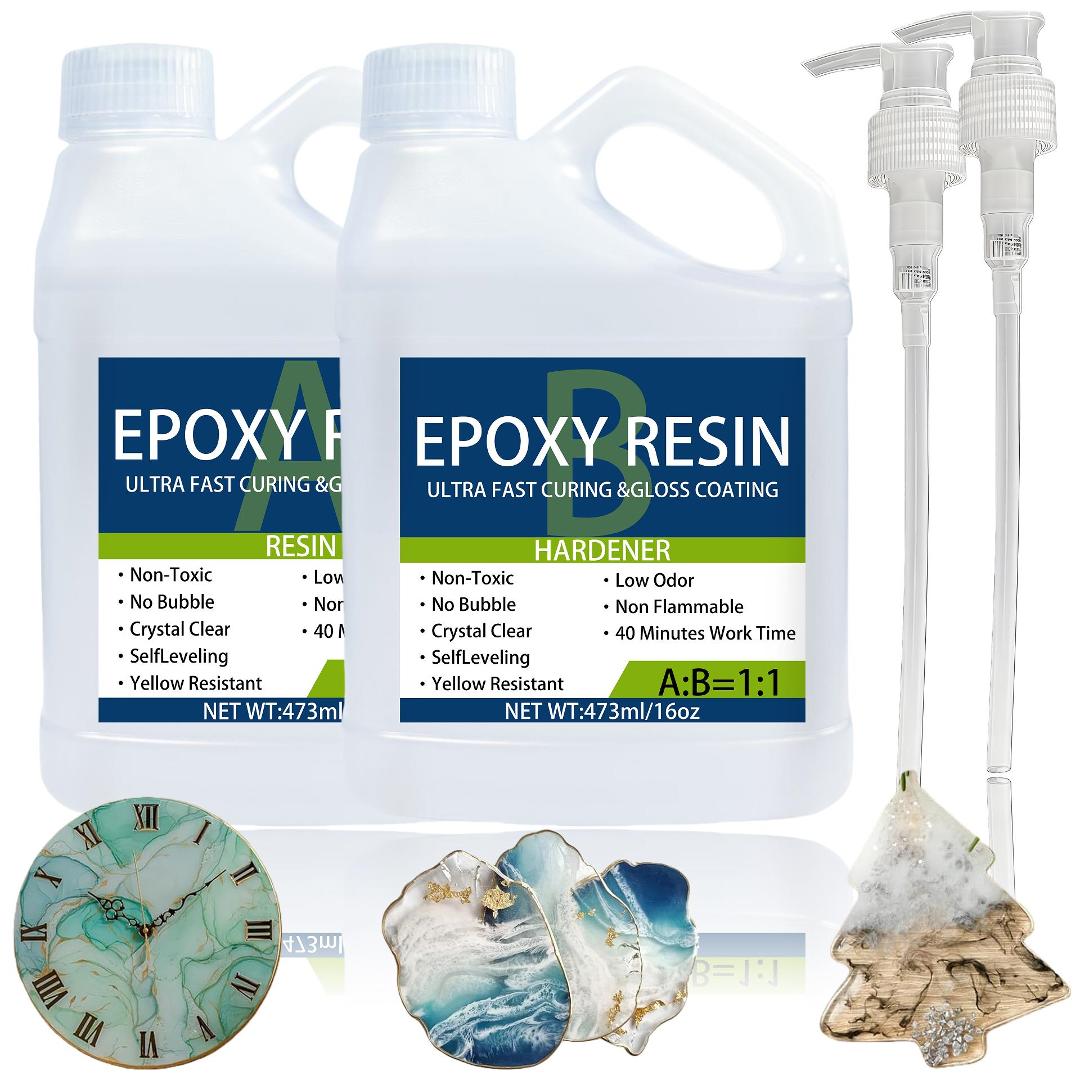 طقم راتنجات الايبوكسي 32 أونصة - مراجعة Resin Art Ratio وسعره