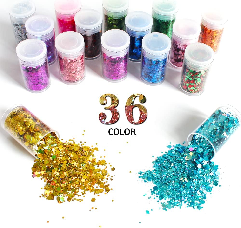 36 لونًا لامعًا مكتنزًا، مجموع - مراجعة Pearl Powder Resin وسعره