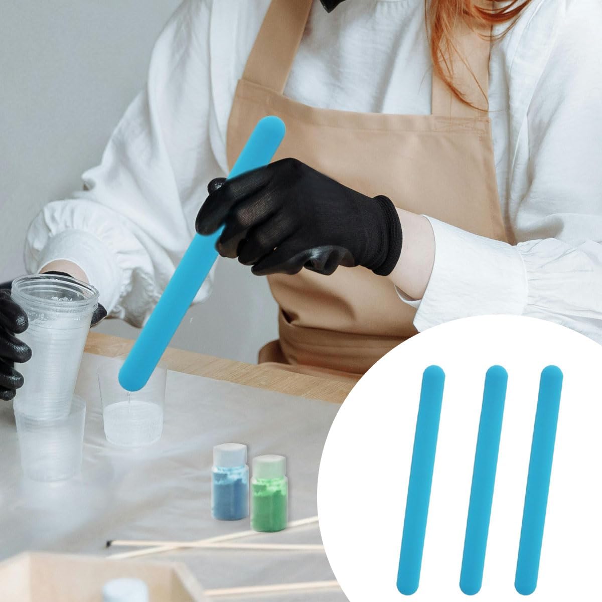 4 قطع من أعواد التحريك السيليك - مراجعة Resin Art Tool Kit وسعره