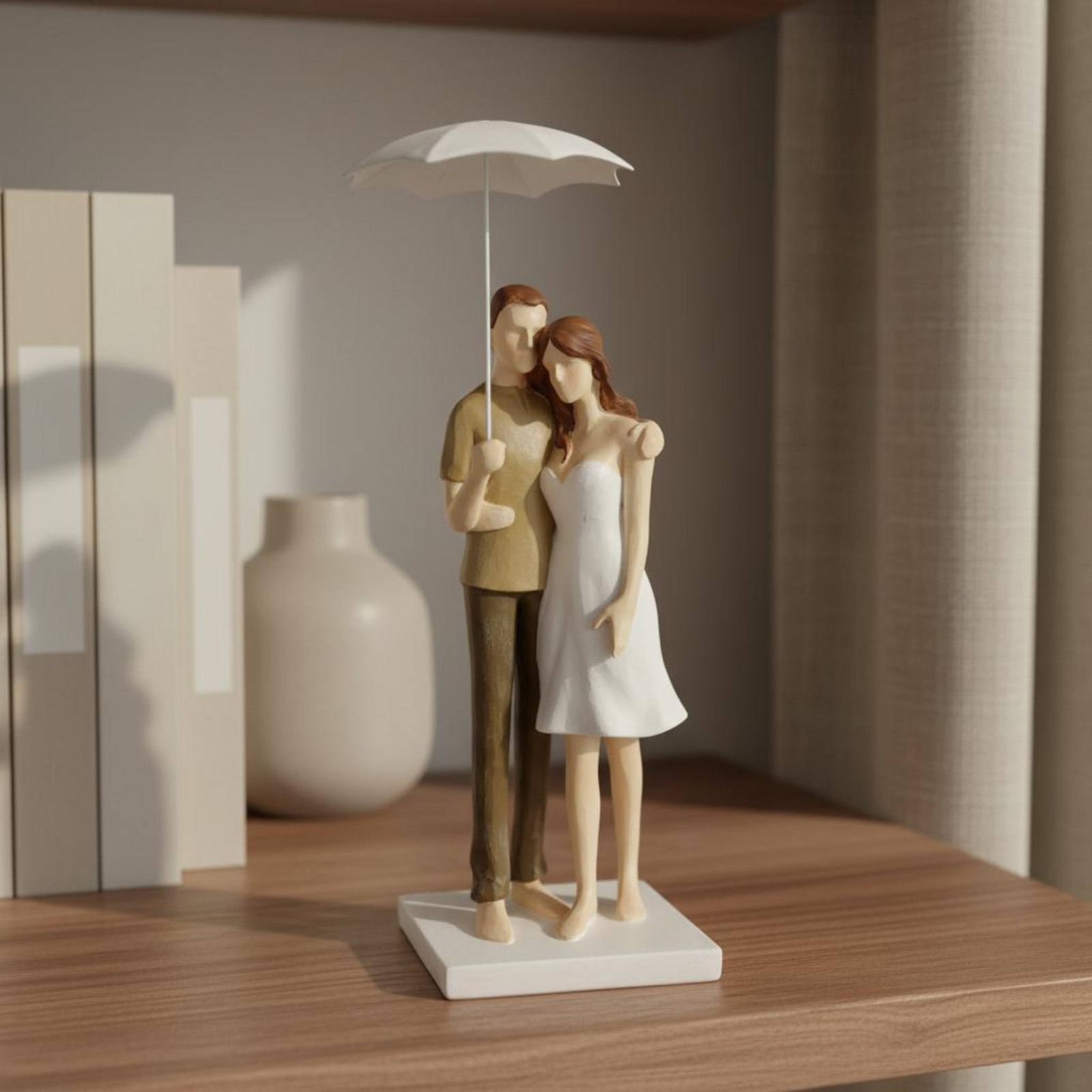 تمثال زوجين تحت مظلة، تصميم أن - مراجعة Resin Art Design For Wedding وسعره